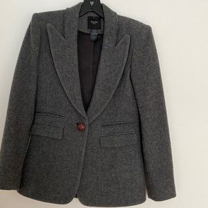 Gorgeous Smythe wool blazer with hand crafted leather buttons.
